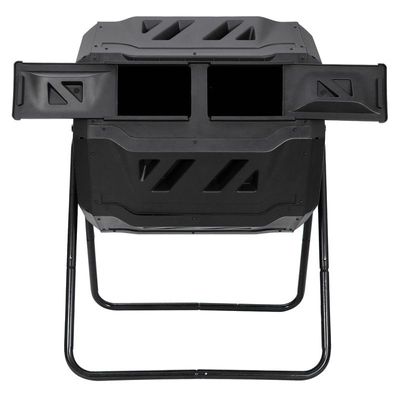Compost Bin with 2 Dual Rotating Compost Tumbler, 160L Outdoor Compost Bin, Vent Design, for Year-Round Use