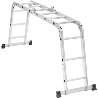 Multi-Purpose Aluminum Folding Ladder - Portable, Adjustable, Safe, and Durable for Home, Work, and Outdoor Use (4x3-3.6mtrs)