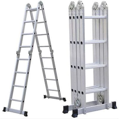 Multi-Purpose Aluminum Folding Ladder - Portable, Adjustable, Safe, and Durable for Home, Work, and Outdoor Use  (4x4-4.7mtrs)