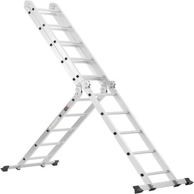 Multi-Purpose Aluminum Folding Ladder - Portable, Adjustable, Safe, and Durable for Home, Work, and Outdoor Use (4x5-5.8mtrs)