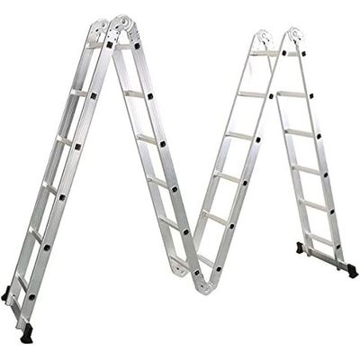 Multi-Purpose Aluminum Folding Ladder - Portable, Adjustable, Safe, and Durable for Home, Work, and Outdoor Use (4x6-6.9mtrs)