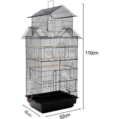Priority Culture Bird cage strong and smooth iron material pet bird cage, suitable for canaries, stars, budget giars and other birds bird home for parakeets (Black)