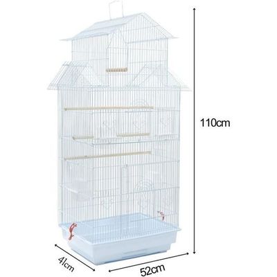 Priority Culture Bird cage strong and smooth iron material pet bird cage, suitable for canaries, stars, budget giars and other birds bird home for parakeets (White)