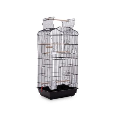 41-Inch Open Top Medium Bird Cage for Parakeets, Finches, Canaries, Lovebirds, Small Quaker Parrots, Cockatiels, Budgies, and Green Cheek Conures – Perfect for Travel and Flight. (Black)