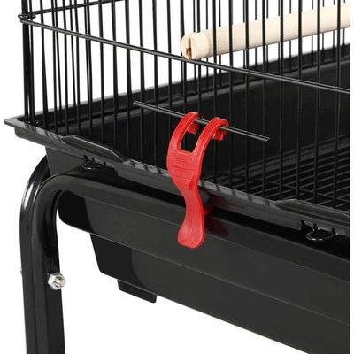 39-Inch Roof-Top Large Flight Bird Cage for Small Quaker Parrots, Cockatiels, Sun Parakeets, Green Cheek Conures, Budgies, Finches, Lovebirds, and Canaries. Perfect for Pet Birds! (Black)
