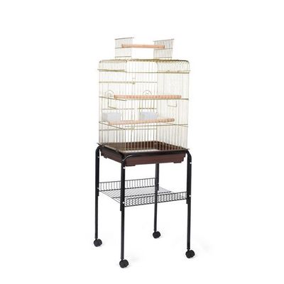 Bird Cage with Rolling Stand Gold
