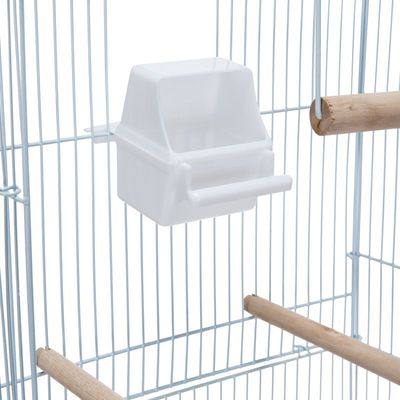 Roof Top Large Bird cage with Rolling Stand for Cockatiel Sun Conure Parakeet (White)