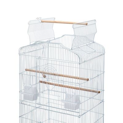 Open Play Top Bird cage with Rolling Stand for Cockatiel Sun Conure Parakeet (White)