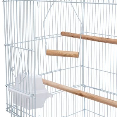 Open Play Top Bird cage with Rolling Stand for Cockatiel Sun Conure Parakeet (White)