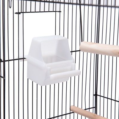 Roof Top Large Bird cage with Rolling Stand for Cockatiel Sun Conure Parakeet (Black)
