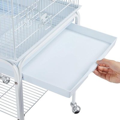 Bird Cage with Rolling Stand White