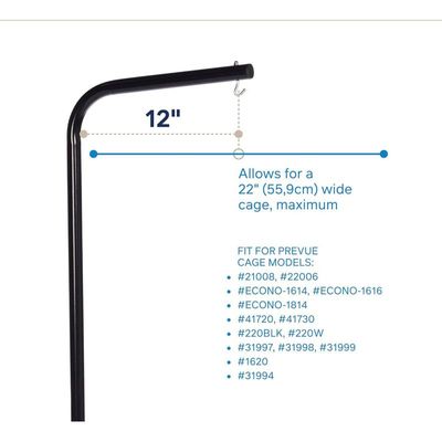 Heavy-Duty Tubular Steel Hanging Bird Cage Stand - Sturdy 4-Leg Support Base, Easy Assembly, 61x61x158cm (Black)
