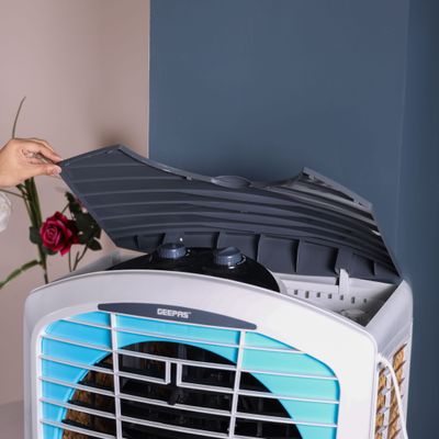 Premium Desert Air Cooler-GAC1519H1 /Comes with  100L Large Tank Capacity, 4-way Air Deflection, Auto Swing, Low Noise Operation / Inverter Compatible, 3 Side Honeycomb Pads, 3 Speed Setting/ Inverter Compatible, Water Level Indicator, Rust Free Body/ White Color, 2 Years Warranty