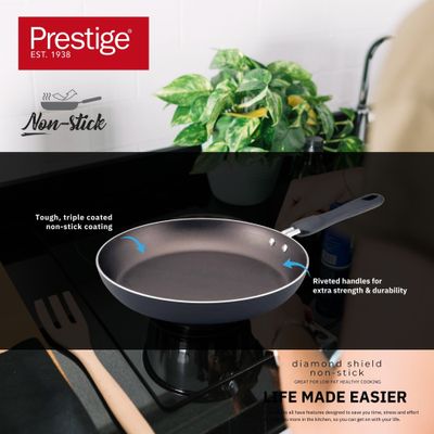 Prestige 8 Pcs Value Pack Cookware Set | Non-stick Pots and Pans Set | Induction Base Cooking Set - PR22483