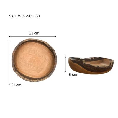Wooden plate-21×6CM-Natural Wood Color