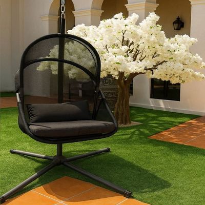 Steel foldable hanging chair-190x100x110CM- Black- 1 Year