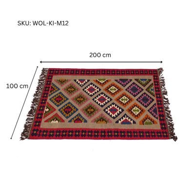 M12 Woolen Kilim - 100 × 200 CM Rugs