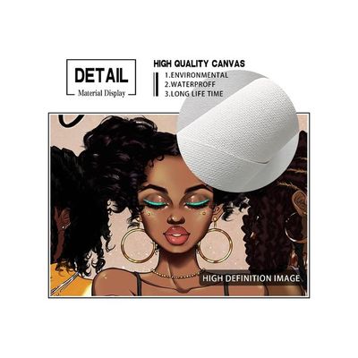 African American Wall Art Black Woman God Says You Are Canvas Print Black Girl And Flower Painting Funny Artworks Home Decor For Bathroom Living Room Bedroom Framed Ready To Hang 16X24 Inch