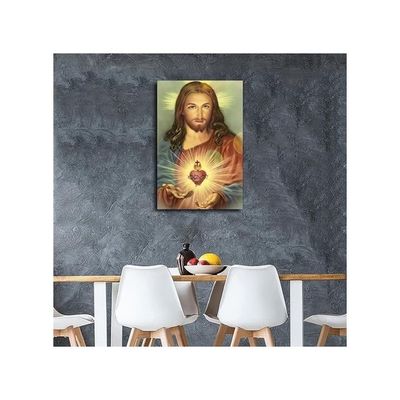  Unframed Catholic Jesus Poster Print On Canvas –Christian Religious Wall Art Print (Sacred Heart Of Jesus-1, 12X18Inch) For Living Room