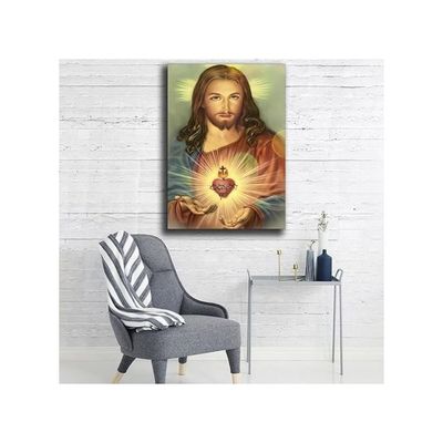  Unframed Catholic Jesus Poster Print On Canvas –Christian Religious Wall Art Print (Sacred Heart Of Jesus-1, 20X30Inch) For Living Room