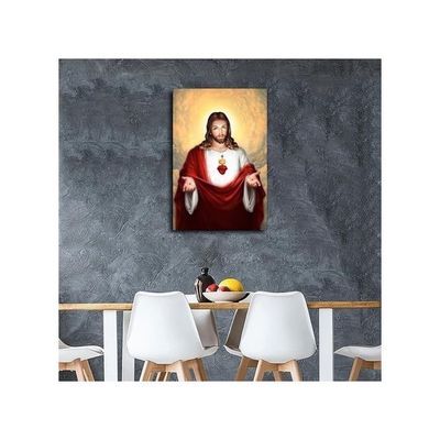  Unframed Catholic Jesus Poster Print On Canvas –Christian Religious Wall Art Print (Sacred Heart Of Jesus-2, 22X34Inch) For Living Room