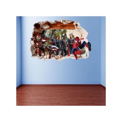 Superhero Wall Decal Removable Sticker Boys Room Decor Kids Vinyl Wall Sticker - Boys Girls Bedroom Superhero Wall Decor - 32" X 23" (Large)