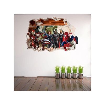 Superhero Wall Decal Removable Sticker Boys Room Decor Kids Vinyl Wall Sticker - Boys Girls Bedroom Superhero Wall Decor - 32" X 23" (Large)