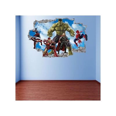 Superhero Wall Decal - Peel And Stick Wall Decals, Removable Wall Decals For Kids, Self-Adhesive Vinyl Wall Decor For Boys Girls Room, Bedroom, Playroom - 36" X 23" (Large)