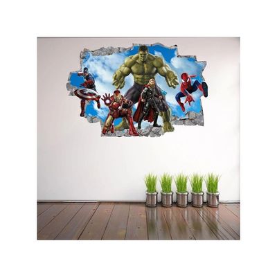 Superhero Wall Decal - Peel And Stick Wall Decals, Removable Wall Decals For Kids, Self-Adhesive Vinyl Wall Decor For Boys Girls Room, Bedroom, Playroom - 36" X 23" (Large)