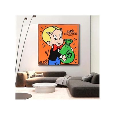Monopoly Rich Money Man Canvas Painting On The Wall Art Posters And Prints Art Wall Pictures Home Decor 70X70Cm No Frame