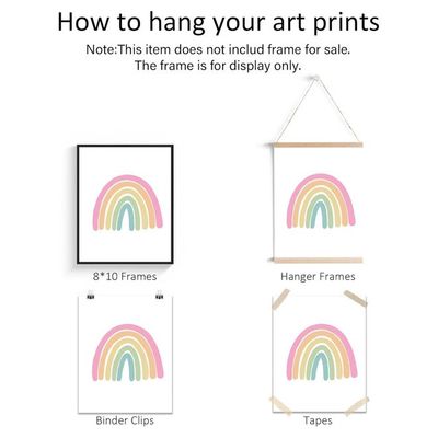 Rainbow Sun Hearts Wall Art Prints - Set Of 3 Posters For Nursery, Baby, Or Kid'S Room Decor, Room Decoration - 8X10 Inch Unframed
