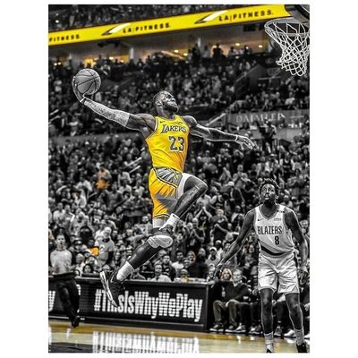 123 Life Lebron James Wall Art Canvas, Basketball Sports Superstar Theme Canvas Poster, La Lakers Poster Wall Art Print, Lebron No Frame Artwork Fans Gift For Home Bedroom Wall Decor (12"X16",Lebron)