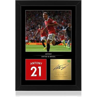  Antony Signed A4 Framed Photo Display - Reproduced Digital Signature - Gift For United Fans