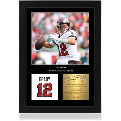  Tom Brady Signed A4 Framed Photo Display - Reproduced Digital Signature - Gift For Tampa Buccaneers Fan