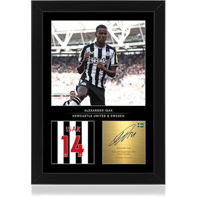  Alexander Isak A4 Framed Photo Display - Reproduced Digital Signature - Gift For Newcastle United Fans