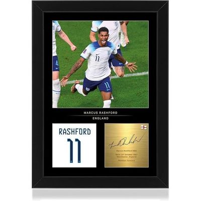  Marcus Rashford Framed Photo Display - Reproduced Digital Signature- Gift For England Fans
