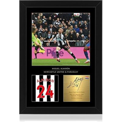  Miguel Almiron A4 Framed Photo Display - Reproduced Digital Signature - Gift For Newcastle Fans