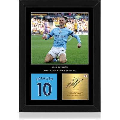  Jack Grealish Signed A4 Framed Photo Display - Reproduced Digital Signature - Gift For Manchester City Fans