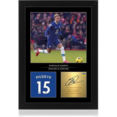  Mykhailo Mudryk Framed Photo Display - Reproduced Digital Signature- Gift For Chelsea Fans