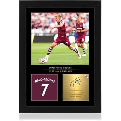  James Ward Prowse A4 Framed Photo Display - Reproduced Digital Signature - Gift For West Ham Fans
