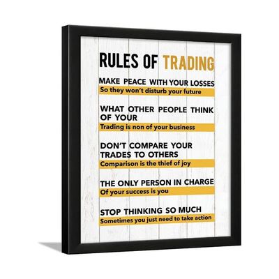 Rules Of Trading Stock Share Market Finance Quotes Frames Wall Frames