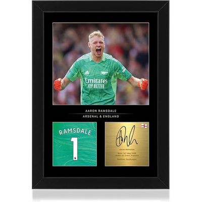  Aaron Ramsdale A4 Framed Photo Display - Reproduced Digital Signature - Gift For Football Fans