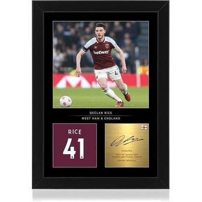  Declan Rice Signed A4 Framed Photo Display - Reproduced Digital Signature - Gift For West Ham Fans
