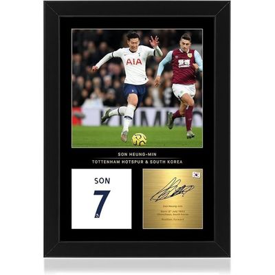  Son Heung-Min A4 Framed Photo Display - Reproduced Digital Signature - Gift For Spurs Fans