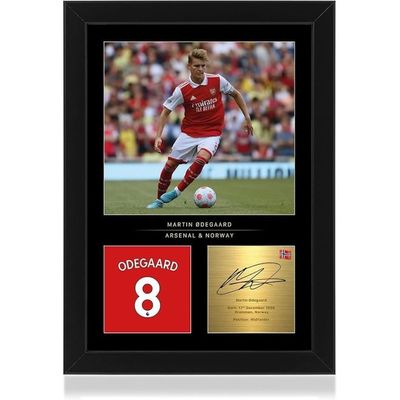  Martin Ødegaard Signed A4 Framed Photo Display - Reproduced Digital Signature - Gift For Arsenal Fans