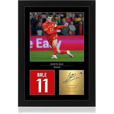  Gareth Bale A4 Framed Photo Display - Reproduced Digital Signature - Gift For Wales Fans