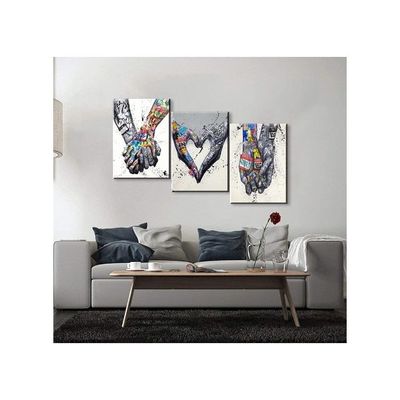 3 Piece Wall Art Bedroom Decor For Couples Pop Poster Colorful Street Canvas Living Room Ready To Hang (12''Wx16''Hx3Pcs)
