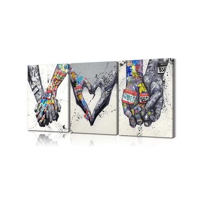 3 Piece Wall Art Bedroom Decor For Couples Pop Poster Colorful Street Canvas Living Room Ready To Hang (16''Wx24''Hx3Pcs)