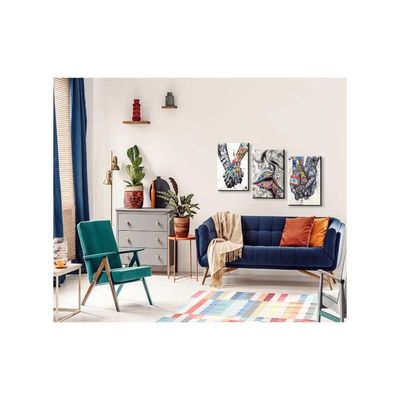 3 Piece Wall Art Colorful Decor Poster Street Canvas Pop Painting Framed For Bedroom Living Room 12''Wx16''H