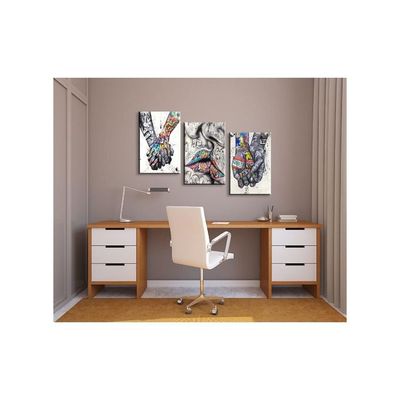 3 Piece Wall Art Romantic Gestures Colorful Decor Pop Poster Lovers Kissing Street Canvas For Living Room Bedroom Ready To Hang (16''Wx24''Hx3Pcs)